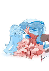 Ft. Mine and my friend, Spudnickisonline's, Dungeons and Dragons characters. Eric is mine (blue) and J'halia is Spud's (red).