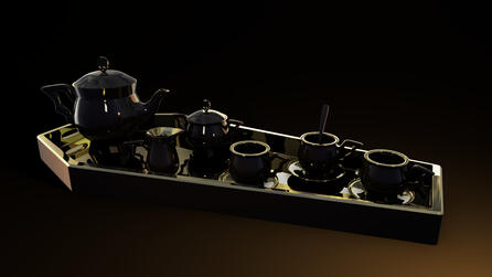 CG Tea Set Render