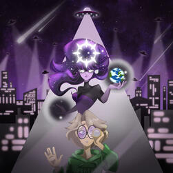 Album cover for Mina Rose's single, "Be My (Gal)axy."